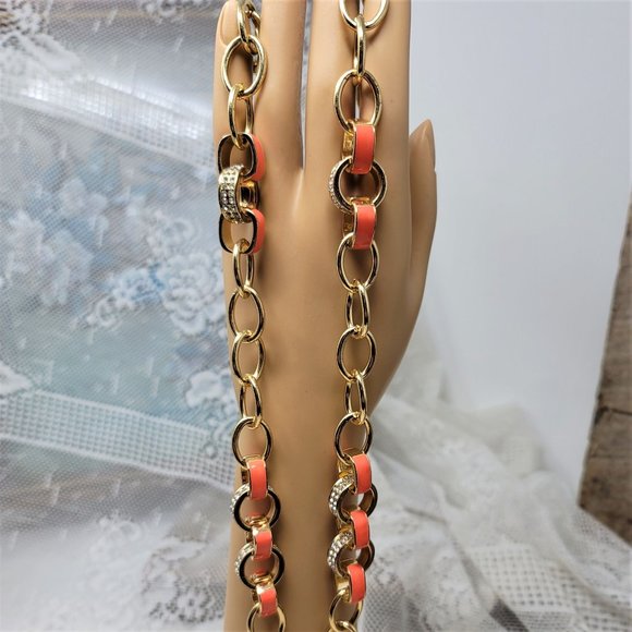 Awesome Heavy Chain Rhinestone & Enamel Necklace - Picture 5 of 9